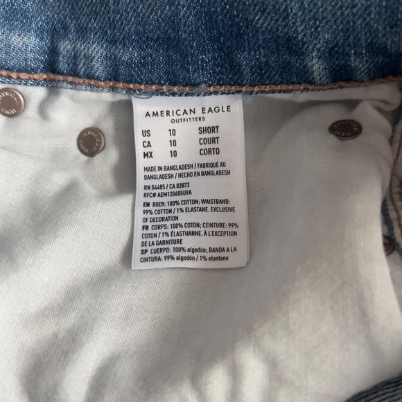 American Eagle Highest Rise 90's Flare US 10 Short L26" blue distressed - Picture 6 of 8
